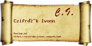 Czifrák Ivonn névjegykártya